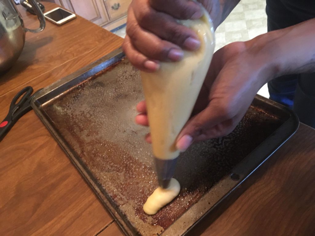 forming the eclairs