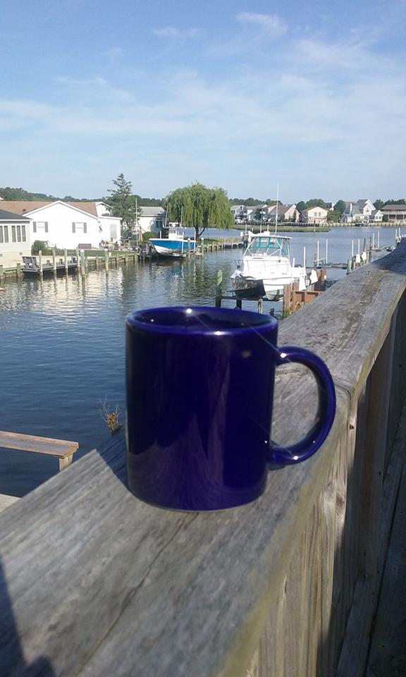 Beach house coffee view