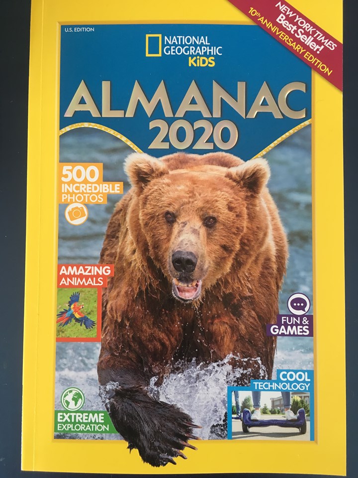 National Geographic Kids Almanac 2020, Weird But True, and Brain Games
