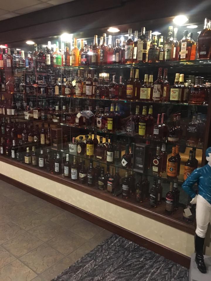 A wall of liquor
